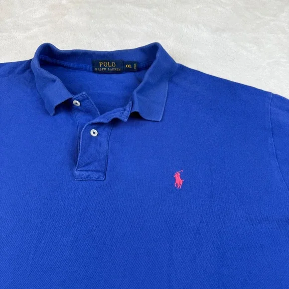Polo Ralph Lauren Mens Polo Shirt‎ XXL Blue Classic Fit Short Sleeve Casual - Picture 2 of 7